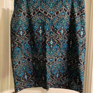 Blue Paisley Velveteen Skirt